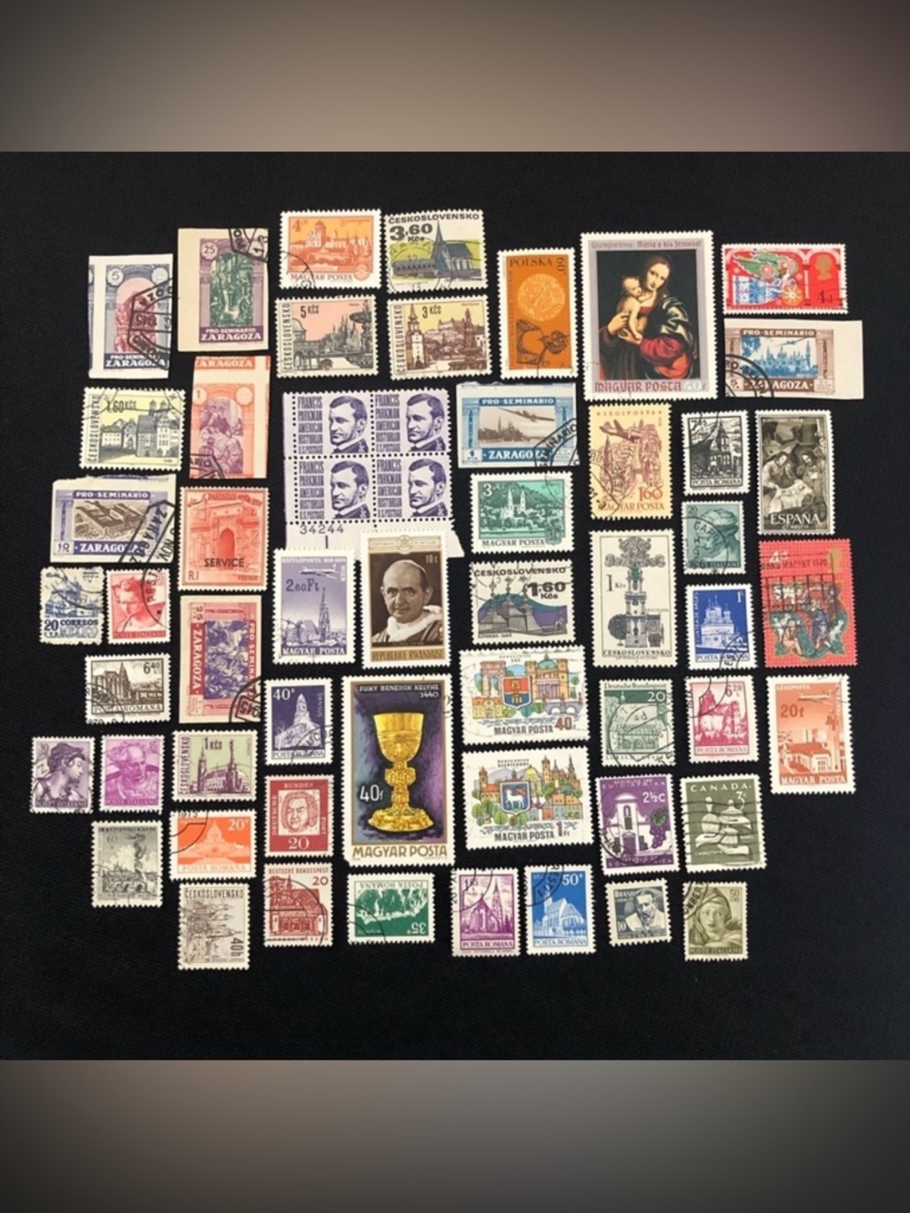 Vintage Lot of 56 International Global Postage Stamps